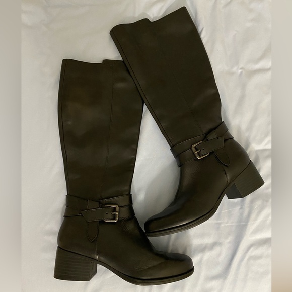 Naturalizer black leather calf high riding boots size 7 EUC - Picture 3 of 9